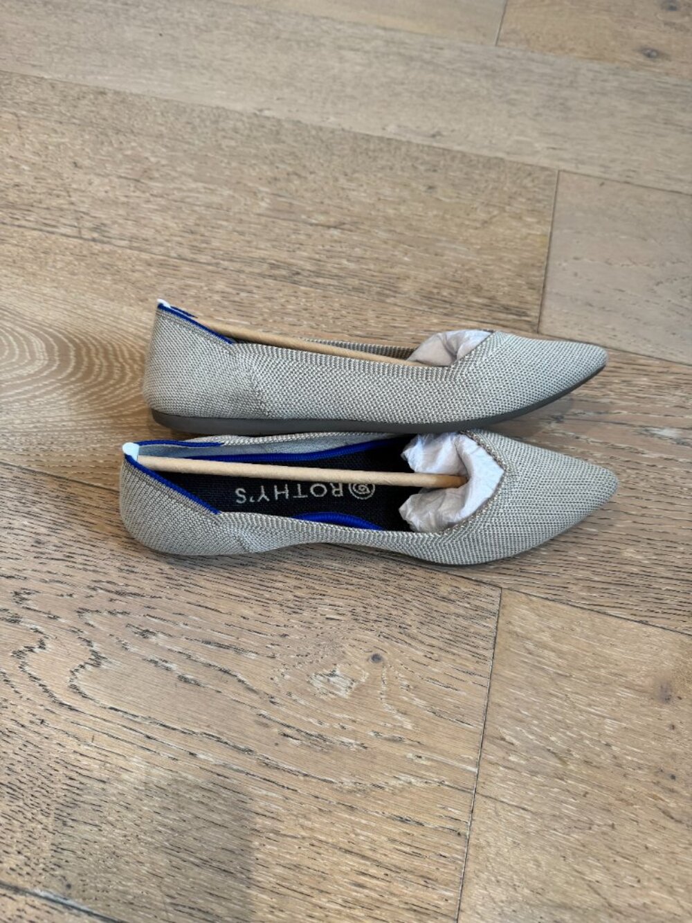 Rothy’s The Point Cloud Grey Birdseye Pointed Toe Flats (Fits like 7.5) - Picture 4 of 5